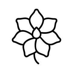 Wall Mural - flower icon. black linear flower icon. flower symbol isolated. vector illustration
