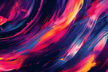 Wall Mural - Abstract vector background featuring vibrant, colorful brush strokes, perfect for design projects, dynamic flow, bold and contrasting colors. Generative Ai.