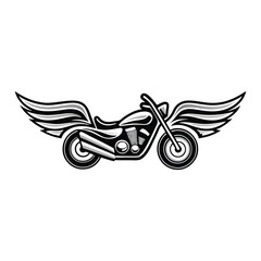 Wall Mural - Create a minimalist line drawing of a motorbike with stylized wings, emphasizing sleekness and speed.