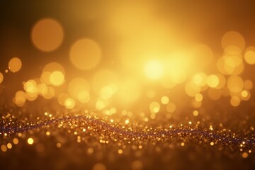 Canvas Print - golden bokeh background: shimmering lights and glittering particles for creative projects and visual