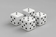 © tfk - Concept of 6 blank dice mockup to form a 6-letter word, minimalist design, clean background, high-resolution, soft shadows, realistic textures. Generative Ai.