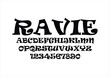 © GLOBAL PIXELS - Ravie font for logo and headline. Isolated vector typeset