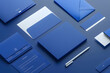 © tfk - Corporate identity stationery mockup isolated on a sleek modern background, showcasing branding elements, sharp lines, minimalistic design, soft shadows. Generative Ai.
