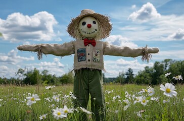 Wall Mural - scarecrow in a hat