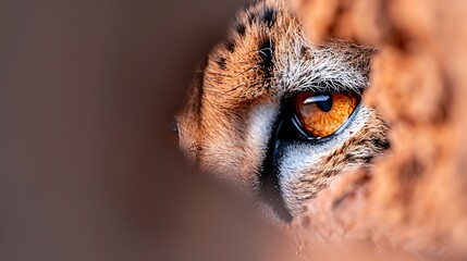 cheetah eye peeking, african savanna, blurred background, wildlife photography, nature documentary