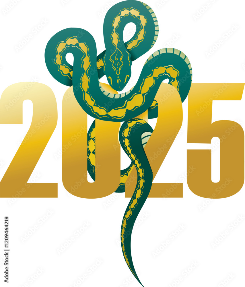 2025 Year of the Snake Stock Vector | Adobe Stock