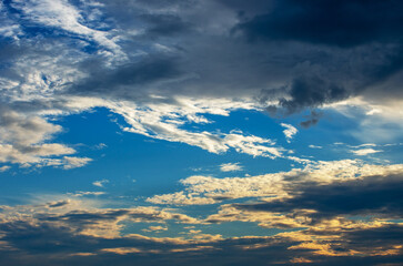 Wall Mural - Sunset sky with clouds background