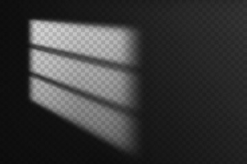 Wall Mural - light effect shadow overlay from blind isolated transparent background. shade from the jalousie.