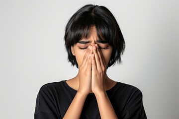 Wall Mural - Woman expressing sadness and frustration