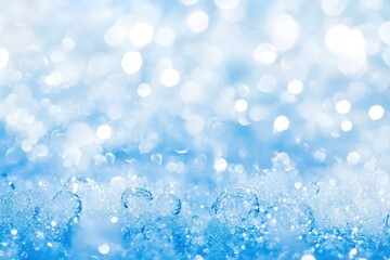 Wall Mural - sparkling blue bokeh: beautifully blurred abstract background evoking tranquility, calmness, and ser