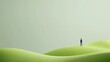 © Sangsung - Solitary Figure on Minimalist Green Landscape