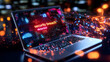 © Shubby Studio - Ai generated security breach detected on laptop cybersecurity incident digital environment close-up view