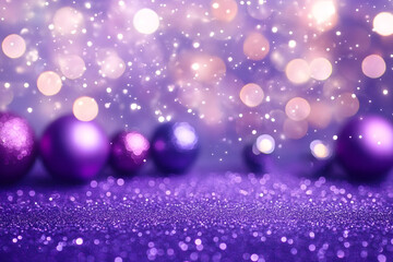 Wall Mural - happy new year! purple christmas background with bokeh lights and christmas tree, new year or x-mas 