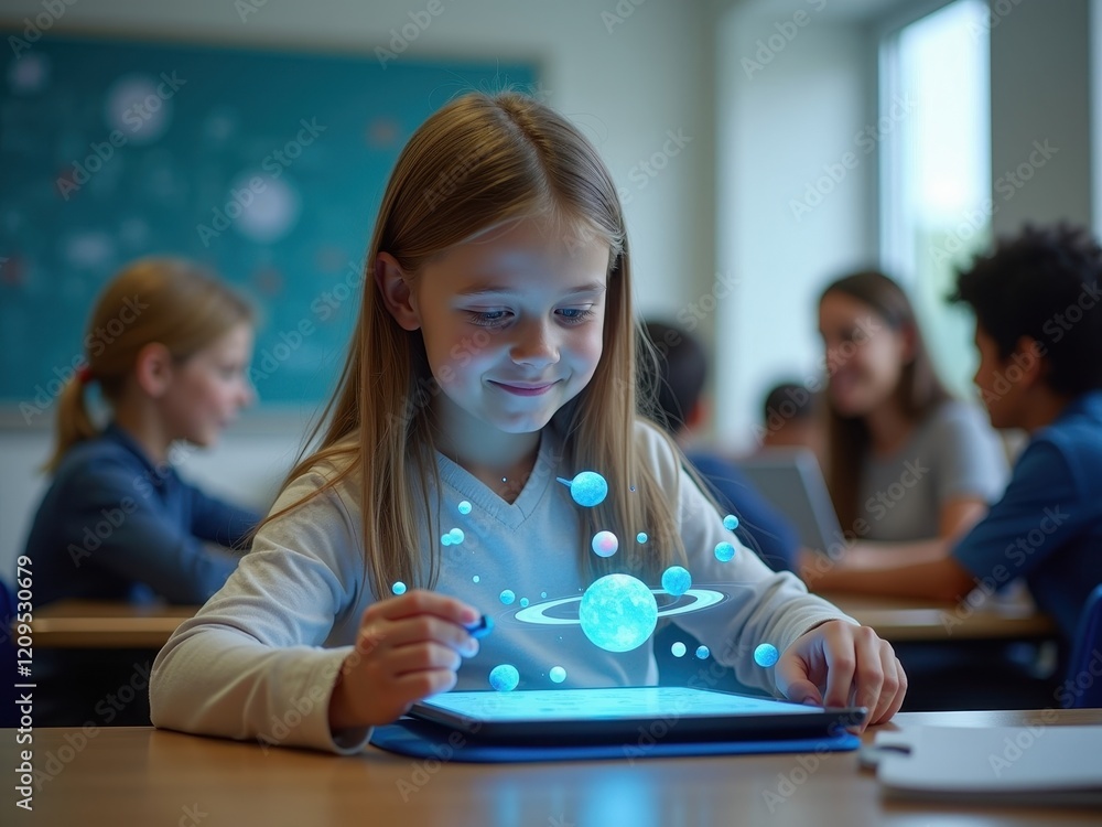 Children engaging with augmented reality educational activity exploring ...
