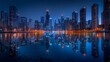 © Relung - Chicago Skyline Night Reflection: A Stunning Urban Panorama