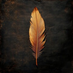 Poster - Golden Feather: A Study in Texture and Light