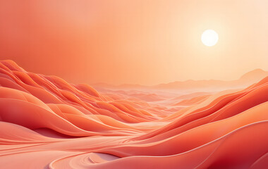 Wall Mural - orange background view capturing vibrant hues of a sunny summer morning