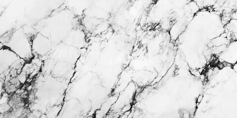 Wall Mural - Elegant white marble texture backdrop with fine black veining, featuring a smooth surface and a subtle sheen for a modern aesthetic.