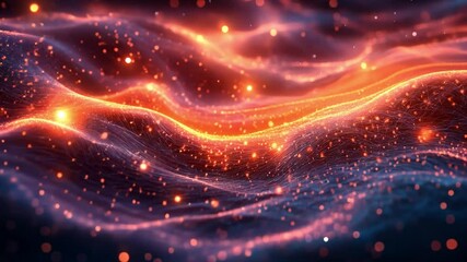 Wall Mural - Cosmic Dance of Light: An ethereal, abstract visual spectacle with mesmerizing waves of glowing energy and particles dancing through a rich, cosmic canvas.