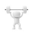 © Tohamina - White Figure Lifting Weights Fitness Strength Exercise Workout Gym Training Power