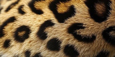close-up of ocelot fur showcasing vibrant golden-brown base with bold black spots and swirls, creati