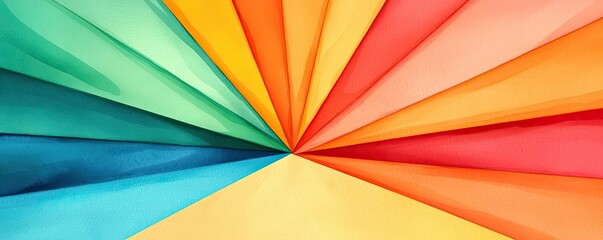 Wall Mural - starburst watercolor concept. vibrant colors of folded paper create a striking visual effect for cre