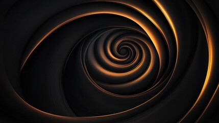 Wall Mural - Abstract dark gold spiral vortex.