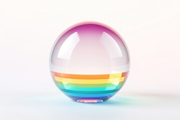 Canvas Print - Rainbow sphere transparent glass egg celebration refraction