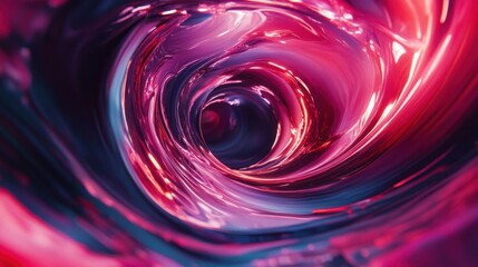 Wall Mural - Abstract swirling vortex of vibrant pink and blue liquid.