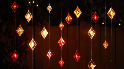 Wall Mural - elegant festive decorations featuring shimmering diamonds on a luminous background creating a warm h