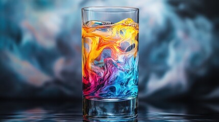 Wall Mural - colorful liquid swirls in a glass. (1)