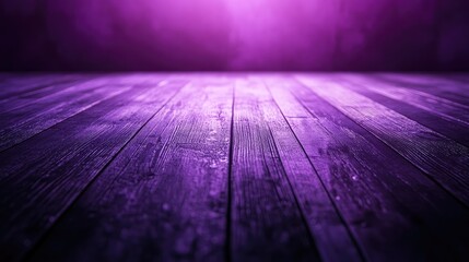 Wall Mural - dark wooden floor with selective focus and vibrant purple background ideal for abstract and conceptu