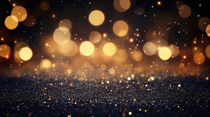 Wall Mural - Elegant silver and black glittery bokeh lights creating a vintage defocused background for festive and celebratory themes