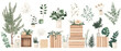 © Sunun - Playful and romantic wedding couple illustrations concept and wedding accessories in hand-drawn.