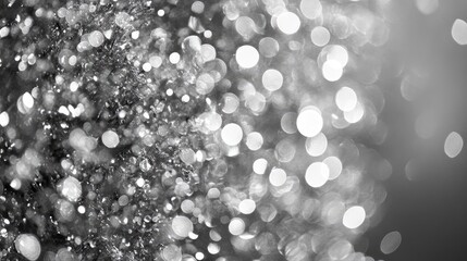 Wall Mural - Silver and white bokeh lights abstract background for elegant design and festive themes with a defocused circular light effect