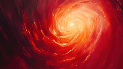 Wall Mural - Fiery swirling vortex of clouds, light at center.