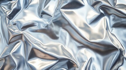 Wall Mural - shimmering silver fabric texture with glossy surface and soft folds creating a gradient effect suita