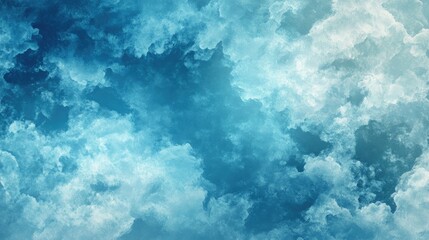 Wall Mural - dramatic cloud formation with shades of blue and turquoise for background design and atmospheric eff