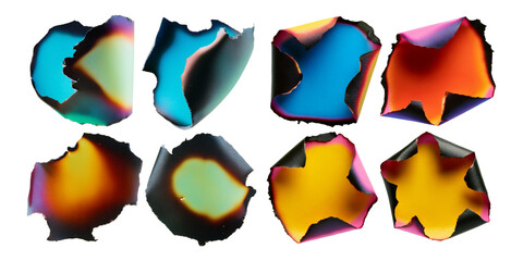 Wall Mural - Colorful Abstract Shapes with Unique Edges and Vibrant Patterns