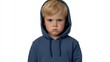 © 海翰 章 - Young Boy in Hoodie Gazing Thoughtfully, Isolated on White Background. Casual and Reflective Expression of Youth, Individuality, and Simplicity.