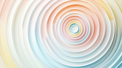 Sticker - Abstract Pastel Concentric Circles Design Pattern