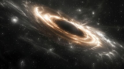 Wall Mural - a black hole star exhibiting exaggerated and bizarre features, with intense gravitational effects an