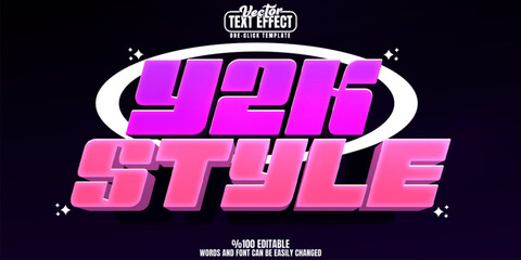 Wall Mural - y2k editable text effect, customizable 80s and retro 3d font style