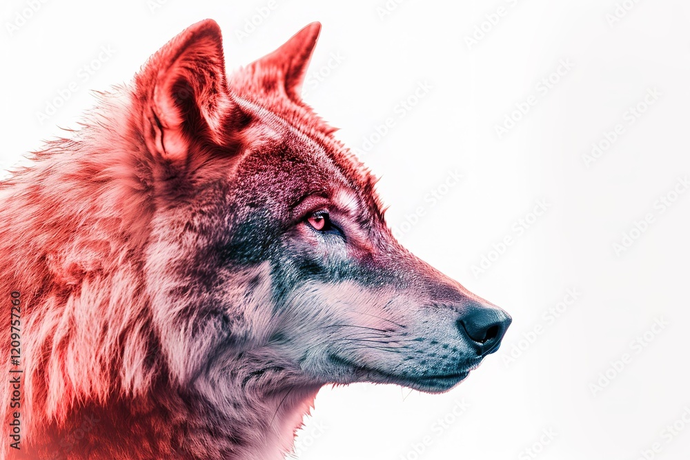 A majestic wolf in shades, captured in a commercial setting.blank ...