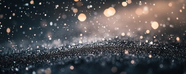 Wall Mural - snowflakes falling on a dark background, creating a magical winter atmosphere.