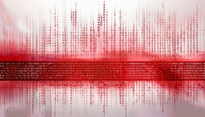 Red abstract white background overlay with binary code. Generated image