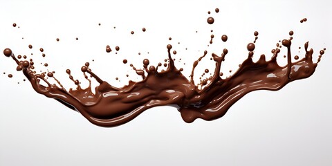 Wall Mural - the possible shapes of a chocolate splash, isolated on a white background. detailed illustration, hi