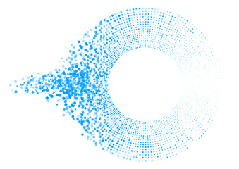Poster - Futuristic minimal tech blue halftones dotted circles abstract background. Geometric vector design