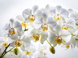 Wall Mural - White Orchid Border - Focus Stacked Photography