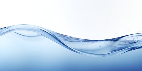 Water waves, blue water, white background, high-definition photography, clean and simple lines, high resolution. bokeh background